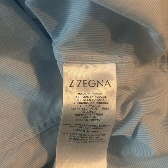 Ermenegildo Z Zegna Tennis Band All Over Print Collar Shirt Men Size M - Picture 5 of 7